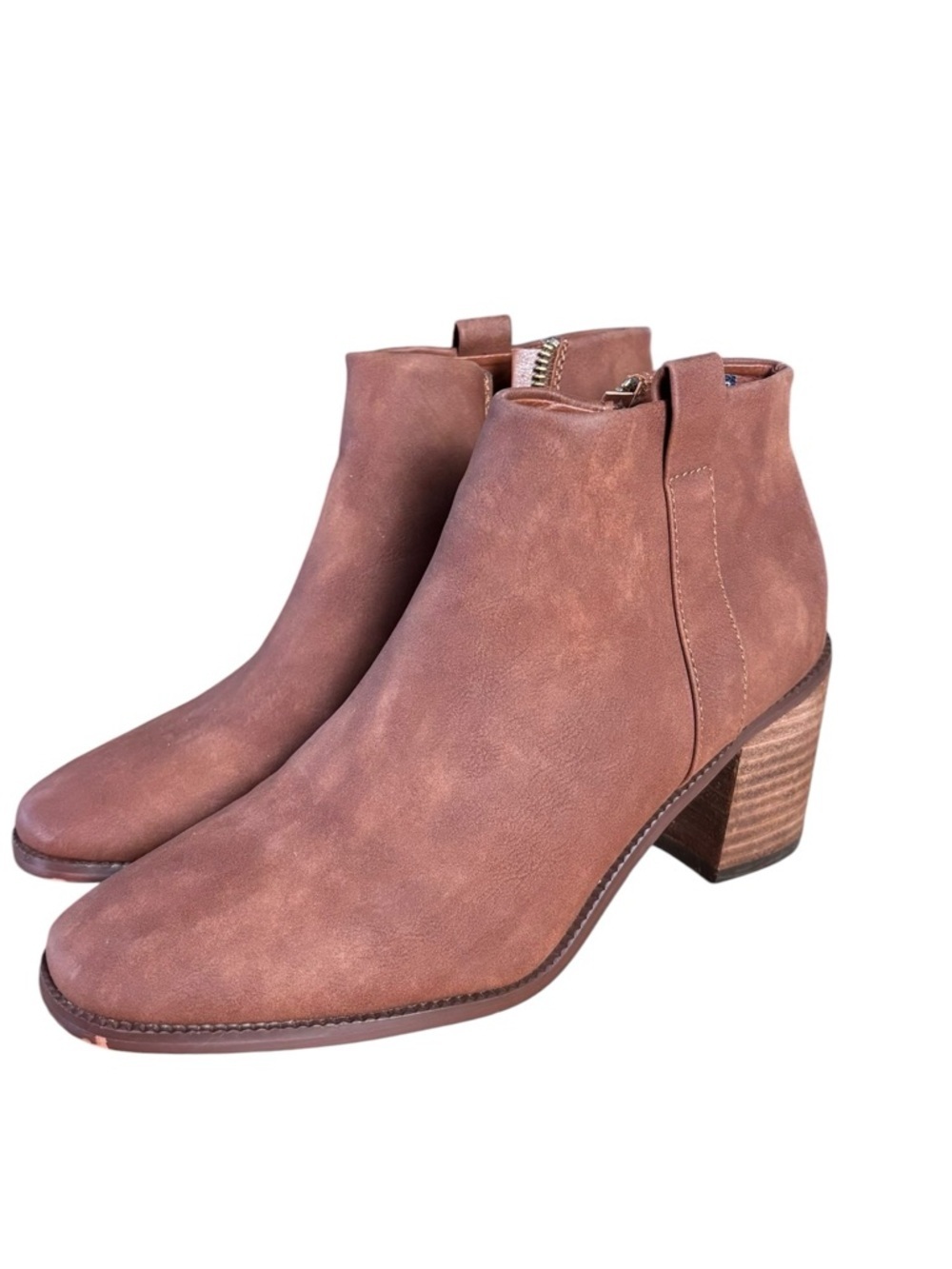 Nautica Kirkwall Brown Faux Suede Ankle Booties – Women’s Sz 8